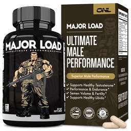 Major Load Testosteron Booster dla mężczyzn - Testosteron Suplement z Napalone Goat Weed, Maca Root, & Tribulus Terrestris - Tongkat Ali Men 's Energy, Stamina & Siła - Test Booster 60 Kapsułki