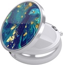 Nipichsha Pill Box, Mały piórnik do torebki i kieszeni, Cute Travel Medicine Organizator, Przenośny pojemnik na leki do przechowywania witamin, Leki, Olej rybny i suplementy, Teal Gold Marble