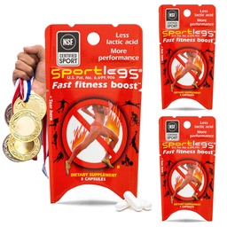 SPORTLEGS Fast Fitness Boost Wstępny trening dla mężczyzn i kobiet, Suplement kwasu mlekowego, Sports Endurance Fuel Endurance Supplements for Runners - 5- Cap Packet, Pakiet próbny 3