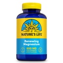 Natury Życie Renewing Magnezu 500 mg - Plus Witamina B- 6 - Mięśnie i Nerwy Wsparcie - Laboratorium zweryfikowane (180 Servings, 180 VegCaps)