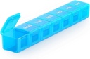 Sukuos Extra Duży Weekly Pill Organizator, 7 Daily Daily Pill Case Case Artretitis Friendly, Silkscreen Wydrukowany pojemnik na leki z klarownym lidem na witaminy, Oleje rybne lub suplementy (niebieski)