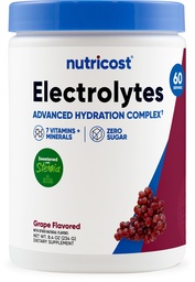 Nutricost Electrolyte Complex Powder (60 Servings, Grape) - Supplement Hydration Drink Mix z witamin i minerałów