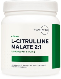 Typ Zero Czysty L- Citrulina Malate 2: 1 Proszek napój Mix (500g, Unflavored) (83 Sługi) - Keto Friendly, Gluten Free, Non-GMO