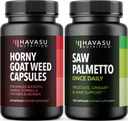 HAVASU NUTRITION Horny Goat Weed Capsules (30 Servings) & Saw Palmetto Capsules (100 Servings)