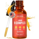 Witamina B Complex Liquid Drops - Strength Sublingual Formula, Maksymalizuje Wchłanianie i Wzmacnianie Energii - B1, B2, B3, B5, B6, B7, B9, B12 - Naturalny Wegański Suplement Odporności (B Complex)