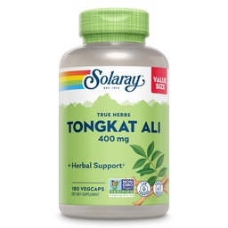 SOLARAY Tongkat Ali 400 mg - Longjack Tongkat Ali for Men - Herbal Support for Men 's Health and Vitality - Vegan, Non-GMO, Lab Verified - 180 Servings, 180 VegCaps