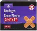 Bandaże przylepne - pudełko 100 3 / 4 "Elastyczne plastikowe bandaże do cięcia, Scrapes, Burns - Latex Free, Sterylne małe bandaże