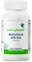 Poszukiwanie zdrowia Multivitamin z żelazem, 45 mg Żelazo chelatowane, Aktywne witaminy B Plus L- 5- MTHF, Wspiera zdrowy system immunologiczny i produkcji energii, Kapsułki wegetariańskie (120 kapsułek) *
