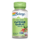 SOLARAY Cayenne czosnek 540 mg - Pepper Cayenne i czosnek Suplementy z Capsaicin - Dostarczając 40 000 jednostek ciepła - NieGMO Projekt zweryfikowany, Wegan, 60- Day Guarantee - 100 Sług, 100 VegCaps