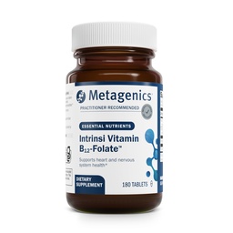 Metagenics Intrinsi Witamina B12- Folan - z Metylokobalaminą, L- 5- MTHF & Intractive Factor - Wspomaga Przetwarzanie Energii, System nerwowy i Heart Health - Nie-GMO & Gluten- Free - 180 Tabletki