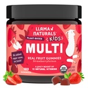 Llama Naturals Kids Multivitamin Gummies | Real Fruit, No Added Sugar Cane | Organic Vegan Toddler Whole Food Vitamins | Vitamin D, C & Beta Carotene Gummy Supplement | Strawberry 180 Ct (2-3 Months)