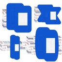 200 Pcs Blue Metal Detectable Bandages, PE Waterproof Bandage Bulk for Food Service Catering, Adhesive Bandages for First Aid & Wound Care, Variety Pack, 4 Styles