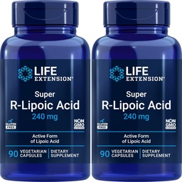Wydłużenie życia Super R- Lipoic Acid 240mg, 90 Kapsułek Veg (Opakowanie po 2)
