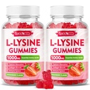 MEENCCD 2 Pack L-Lysine 1000mg Gummies, Lysine Supplement for Adults & Kids, Essential Amino Acid for Oral & Lips Health, Boost Immune & Calcium & Collagen, Sugar-Free, Strawberry Flavor, 120 Count