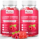 Haohan L-Lysine 1200mg Gummies for Immune Support & Skin Health - High Potency Vegan Gummies, Sugar-Free Raspberry Flavor for Adults & Kids - 120 Count