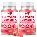 L-Lysine 1000mg Gummies for Immune Support & Skin Health - Vegan, Gluten Free Amino Acid Supplement for Adults, Raspberry Flavor, 120 Gummies