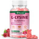 L-Lysine 1200mg Gummies, Chewable Lysine Supplement for Adults, Immune Support, Collagen Formation Support, Lip & Skin Health, Vegan, Raspberry Flavor, 60 Count