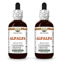 Hawaii Pharm Alfalfa Alcohol-Free Liquid Extract, Alfalfa (Medicago Sativa) Dried Leaf Glycerite Natural Herbal Supplement 2x2 oz