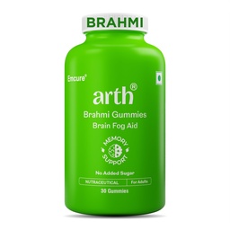 Arth Brahmi Gummies for Memory, Focus, Concentration & Brain Fog Support - 30 Gummies for Men & Women | Bacopa Monnieri Supplement | Enhanced Absorption for Mental Clarity, Alertness & Positive Mood