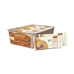GoMacro MacroBar Organic Vegan Protein Bars - Karmel słony + Czekoladowe chipsy (2.3 Ounce Bars, 12 Count)