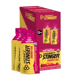 Miodowe Stinger Organic Fruit Smoothie Energy żel, Gluten Free & Kofeina Free, do ćwiczeń, Bieganie i wydajność, Sports Nutrition for Home & Gym, Pre and Mid Workout, 12 Pack, 13.2 unce