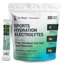 Dr. Berg Sports Hydration Electrolytes Proszek w / Więcej soli (Pink Himalayan) - 30 Keto Electrolytes proszku pakiety w / Pyszne słone Malina i Lemon Flavor - Zawiera 1000 mg potasu