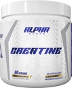 Alpha Supps - Alpha Creatine Monohydrat w proszku wspiera wzrost mięśni 124; Mikronizowane 124; Unflavored 124; 300 Grams - 60 Służenie