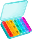 Asprink 3 razy w ciągu dnia Pill Organizator - Duży 7 Day Medicine Box, Travel Pill Case, Vitamin & Medicine
