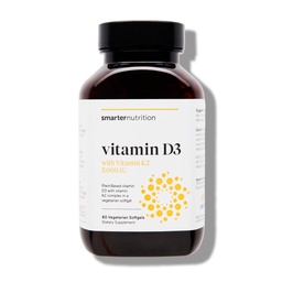 Witamina D3 5000 j. m. + naturalna witamina K2 1100 µg w organicznym kokosie i oliwie z oliwek - suplement D3 K2 do wsparcia immunologicznego i kostnego - 60 Softgeli [30 Day Supply]