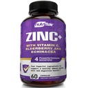 Nutric Flair Cynk 50mg - z witaminą C, Elderberry, Echinacea Purpurea Extract, Cynk Oxide - Porównaj z pikolinianem, Cytrate, Oksyd - Kompletne Immune Support Formula Pills z 4 immunologicznej obrony