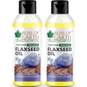 Bliss of Earth™ 100% Pure Natural Flaxseed Oil with OMEGA-3 Pack of 2 (2 X 100ML)