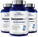 1MD Nutrition CurcuminMD Plus - Kurkumina kurkuminowa z Boswellią Serrata - 285x Więcej Absorbacji 124; Sztywność stawów, Odzysk mięśni i Wsparcie nastrojów 124; 180 Kapsułki (3- Pack)