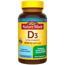 Nature Made Witamina D3 5000 IU (125 mcg) Softgels, Dodatkowa Siła Witamina D Suplement do wsparcia zdrowia kości i immunologicznego, 360 Hrabia, 360 Day Supply