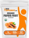 BulkSupplements.com Organic Papaya Fruit Powder - Flavoring Powder, Sourced from Carica Papaya Fruit - Gluten Free, 3g per Serving, 500g (1.1 lbs) (Pack of 1)