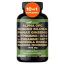Gade Nutrition Alpha GPC + Ginkgo Biloba + Panax Ginseng + L- Tyrosine, L- Theanine, Bocopa Monnieri, Rhodiola Rosea, B12, MCT