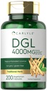 Carlyle DGL Deglicyrhizimed Licorice Kapsułki 124; 200 Hrabia 124; 4000mg DGL 124; Wegetarianin, Non-GMO & Gluten