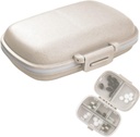 1Pack Travel Pill Organizator, 8 Komory Przenośny Pill Case, Małe Pudełko na Pocket Torebka Przenośna medycyna Pojemnik Witamina Beż