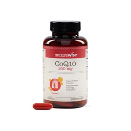 NatureWise CoQ10 200mg Softgels, High Potency Ubichinon - Coenzym Q10 Supplement - Przeciwutleniacz dla Heart Health + Energy - Vegan, Non-GMO, Gluten- Free - 90 Count [3- Month Supply]