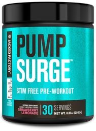 Jacked Factory Pumpslige Kofeina Free Trening wstępny dla mężczyzn i kobiet - Nootropowy Booster & Stim Free Pre Workout - Intensywne pompy, Wzmocnione Focus - 30 Służenia, Truskawka Lemoniada