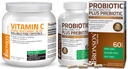 Bronson Probiotic 50 Milion CFU + Prebiotyk z Apple Polyphenols & Ananasowy ekstrakt owoców Witamina C Proszek Czysty kwas askorbinowy Rozpuszczalny Fine Nie GMO Kryształy