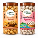 Meva Farms Cheesy Delight Roasted Makhana 70g & Himalayan Salt & Pepper Roasted Makhana 70g (140g) | Combo Pack | Healthy Snack | High Protein, Low Calorie | Gluten Free | Roasted Lotus Seeds | No Palm Oil