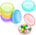 Patelai 6 Packs Small Pill Organizer Box, Travel Pill Container Portable Daily Mini Medicine Case Holder for Pocket Purse Briefcase Travel Medicine Cod Liver Oil Storage Box(Fresh Color)