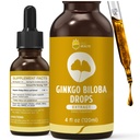 Organiczny Ginkgo Biloba Ekstrakt Liquid Supplements, Brain & Focus Support, 98% Wchłanianie, Wegan, Non-GMO, Alkohol & Gluten Free - 4 Fl Oz