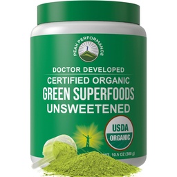 Szczytowa wydajność niesłodzona zieleń organiczna Superfood w proszku. Super zieleń w proszku z 25 + składników organicznych dla Max Energy i wydajności atletycznej. Vegan Keto Green Juice Codzienne napoje
