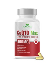 CoQ10 400mg Vegan, Ultra CoQ10 - Ultra Wysoka Absorpcja Koenzym Q10 Suplementy - Suplement przeciwutleniający dla zdrowia naczyń i serca, płodności i produkcji energii - 60 Liczba