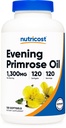 Nutricost Wieczór Primrose Oil 1,300mg, 120 Softgels - Cold Pressed, Non-GMO, Gluten Free, 120 Służenia