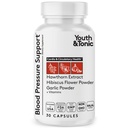 Młodzież & Tonic Natural Blood Support Support Supplement w / Hawthorn Hibiscus & High Potency Diuretic Herbs & Vitamin for Water Retention Agreement 124; 30 Kapsułki BP, aby utrzymać dobre zdrowie 124; Kobiety & Mężczyźni