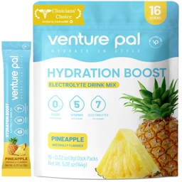 Penture Pal Sugar Free Electrolyte Powder Pakiety - Płynny codzienny IV Drink Mix dla szybkiego nawodnienia & Odzyskiwanie partii 124; 5 Witaminy & 7 Elektrolity 124; Keto Friendly 124; NieGMO 124; Certyfikowany Wegan 124; 16 Sticks