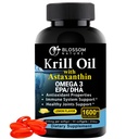 Olejek kryla antarktycznego - 1600mg na podawanie z 2 mg astaksantyny, wysoką Omega-3 (174mg EPA i 120mg DHA) w Phosfolipid Form- Supports Joint, Heart, Skin & Brain Health- 60 Lemon- Flavored Softgels