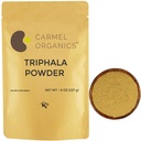 CARMEL ORGANICS Triphala proszek (8 uncji) do wsparcia trawiennego 124; Nie Dodano konserwanty 124; Równy Mieszanka Harad, Baheda & Amla Owoce